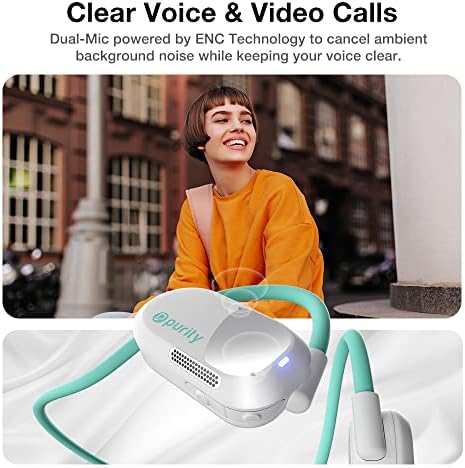 Purity Air Open Ear Headphones – Advanced True Air Conduction Wireless Bluetooth Earbuds with Dual Mic for Clear Calls – Ergonomic, Sweat-Resistant Design for Active Lifestyles – Compatible with i Phone & Android – Ultimate Comfort and Audio Awareness