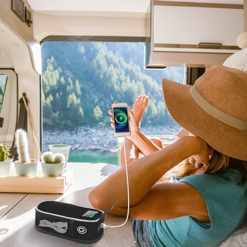 Premium Oxford Fabric Carrying Case for Anker Prime Power Bank (27,650 m Ah) – Ultimate Protection & Organization for Portable Charging Solutions, Travel-Ready Design with Extra Mesh Pocket for Cables and Accessories, Lightweight & Stylish Travel Case for Anker 250 W