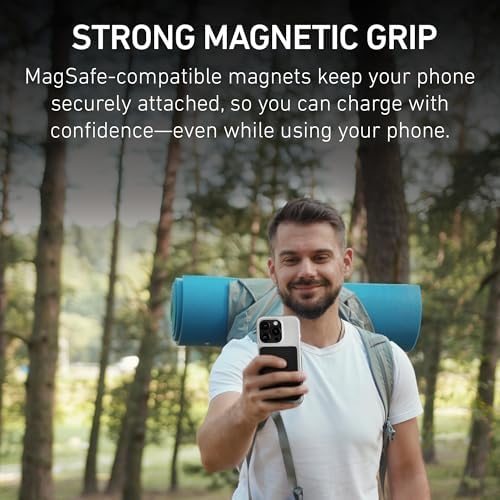 Magnetic Ultra Slim Wireless Power Bank – PEEL 5,000 m Ah Charger for i Phone 16/15/14/13/12 – Fast 15 W Wireless & 20 W USB-C Charging, Lightweight & Portable Design for Effortless On-the-Go Power – Secure Magnetic Grip for Mag Safe Devices – Minimalist Accessory for Seamless Charging Experience