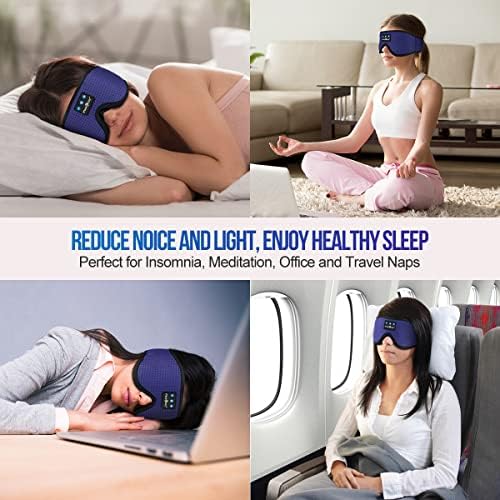 Ultimate Bluetooth Sleep Mask with Built-In Headphones – Perfect for Side Sleepers Seeking Uninterrupted Relaxation – Advanced Wireless Eye Cover for Enhanced Sleep Quality – Soft, Breathable Fabric for All-Night Comfort – Rechargeable Battery for Extended Playback – Ideal Travel Companion for Music Lovers and Restful Sleep