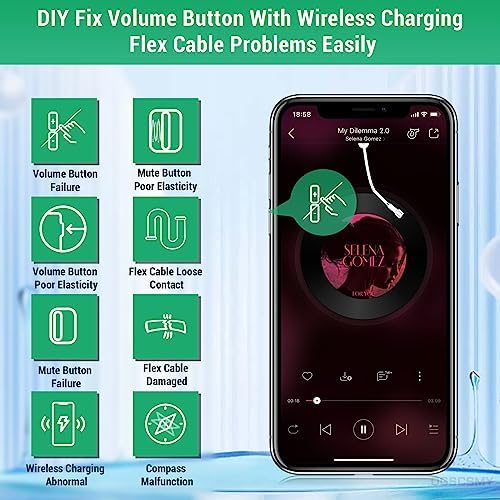 Revitalize Your i Phone Xs with Premium Wireless Charging Coil and Volume Button Repair Kit – OEM NFC Chip Flex Cable for Enhanced Functionality and Fast Charging – Comprehensive Toolkit with Mute Key Control Assembly and Durable Metal Bracket – Compatible with Models A1920, A2097, A2098, A2099, A2100 – Ideal for DIY Repairs and Cost Savings