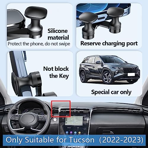 Hyundai Tucson & Santa Cruz Car Phone Holder Mount – Effortless Smartphone Accessory for 2022-2024 Models, Optimized for Navigation & Hands-Free Communication, Quick Installation & Adjustable Viewing Angles, Durable Design Enhancing Vehicle Interior