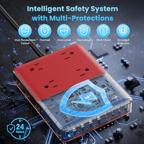 Revolutionize Your Charging Setup with the 12-in-1 USB C Power Strip – 200 W Ga N IV Fast Charger with 4 AC, 4 USB-A, and 4 USB-C Ports, Perfect for Mac Book and i Phone 16/15/14 – 5 ft Cord for Ultimate Flexibility in Home and Office Environments