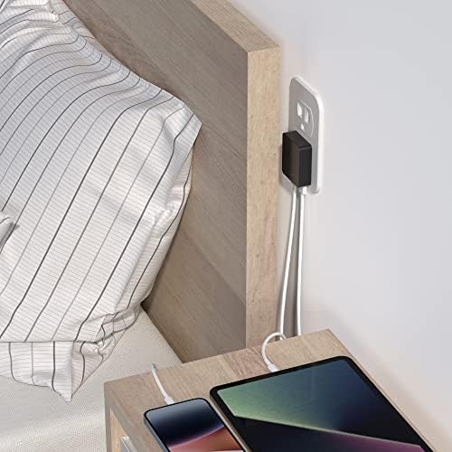 Nekmit Dual-Port Flat USB Wall Charger – Compact & Stylish Purple Fast Charging Solution with Smart IC Technology for i Phone, Galaxy, Pixel, i Pad Pro, Air Pods, and More, Perfect for Travel and Everyday Use