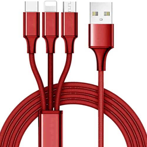 10 ft 3-in-1 Universal USB Charging Cable – Premium Gold Multi-Device Charger for Android & i OS – High-Speed, Durable Cord for Seamless Charging of Smartphones and Tablets – Essential Accessory for Home and Office Use