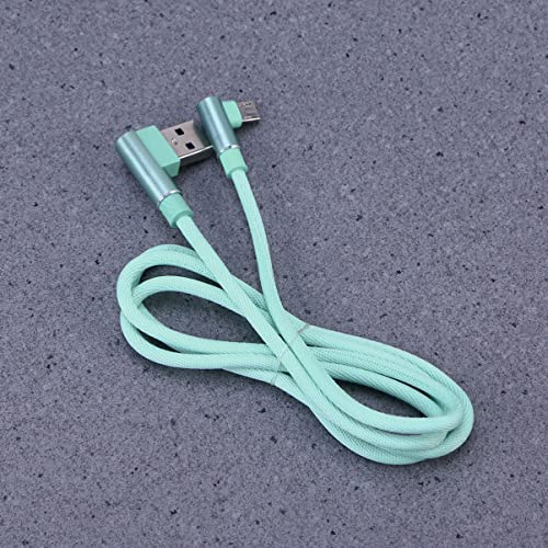 90-Degree USB Micro Cable – 1 m Nylon Braided Right Angle Charger for Universal Phones – Fast 2.4 A Data Transmission – Durable & Tangle-Free Connectivity Solution for Enhanced Performance