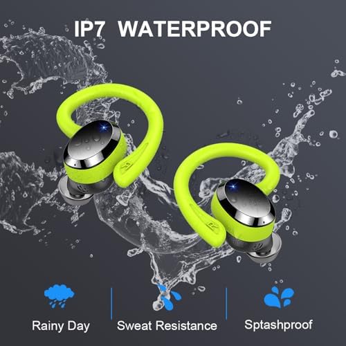 Ultimate Wireless Sport Earbuds with 75-Hour Playtime, Bluetooth 5.4 Connectivity, and IP7 Waterproof Rating – Noise-Canceling Earphones with Deep Bass for Gym, Running, and Outdoor Activities – Enhanced Comfort and Stability for Active Lifestyles