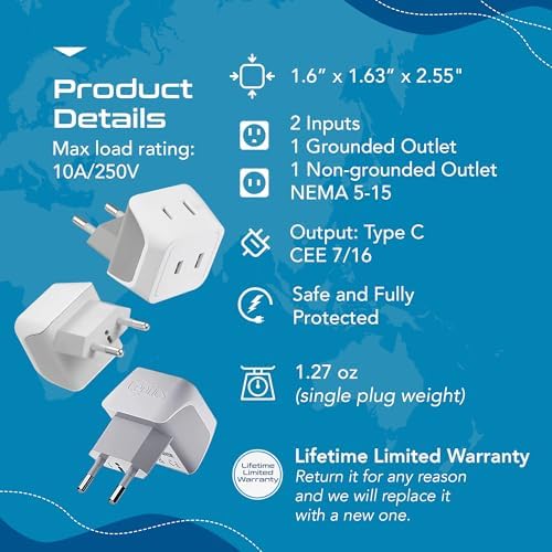 Ultimate Universal Travel Adapter: 35 W Fast Charging Power Converter with PD & QC 3.0, Dual USB-C & Triple USB Ports for Seamless Global Connectivity – Compatible with Type A, C, G, I Outlets for Effortless Charging Across EU, US, UK & Beyond – Perfect Travel Companion for Modern Explorers