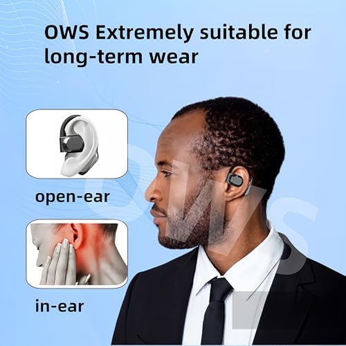 Elevate Your Audio Experience with M62 Open Ear Wireless Earbuds – Bluetooth 5.3 Technology, 55-Hour Battery Life, and IPX7 Waterproof Rating for Unmatched Performance in Active Lifestyles – Immerse Yourself in Clear Sound Quality and Enjoy Fast Type-C Charging for Ultimate Convenience and Comfort
