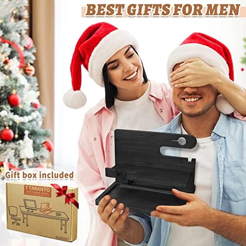 Wood Phone Docking Station – Nightstand Charging Organizer and Cell Phone Stand – Bedside Gift for Men – Enhanced Compatibility and Speed