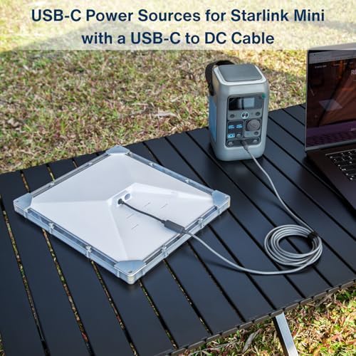 DC Female to USB-C Male Waterproof Power Adapter Cable for Starlink Mini – 100 W PD Power Delivery for Fast Charging, Ideal Outdoor Power Solution, Compatible with USB-C Chargers and Power Banks, Durable and Weather-Resistant Design for Uninterrupted Connectivity