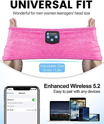 Fulext Bluetooth Sleep Headphones Headband – Ultimate Comfort for Side Sleepers, Thin HD Stereo Sound Quality – Ideal for Insomnia Relief and Travel Convenience – Perfect Gift for Men and Women – Enhanced Compatibility, Long-Lasting Battery Life for All Night Relaxation