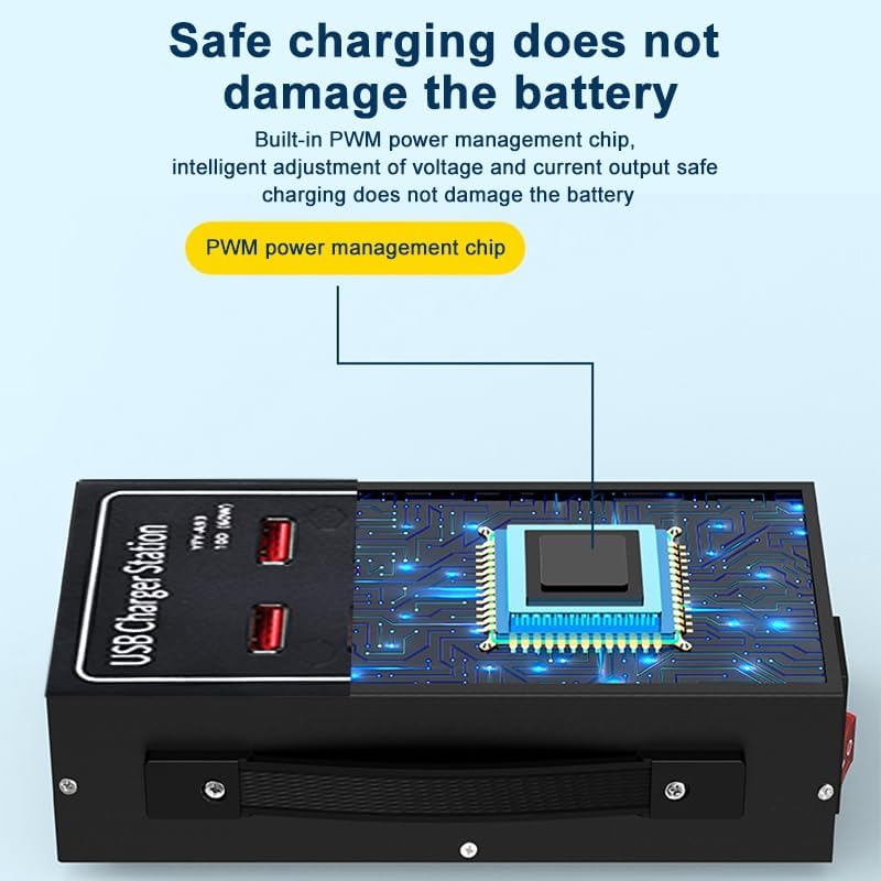 Ultimate 10-Port USB Charging Hub – Fast 60 W Power Delivery Multi-Port Charger for i Phone 13/14/15, Tablets & More – Intelligent Overcharge Protection for Home, Office, and Public Use – Sleek Desktop Accessory for Efficient Device Management