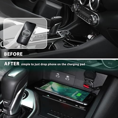 KEWISAUTO Premium Wireless Charging Pad for 2020-2024 Nissan Sentra S, SV, SR – Fast Qi Charger for Effortless Power Boost in Center Console, Seamless Installation, and Elegant Design for Active Lifestyles