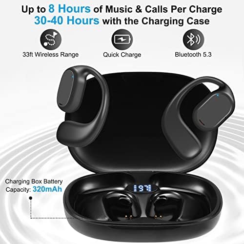 Experience Boundless Freedom with VG333 Open-Ear Bluetooth Headphones: Ultra-Thin Silicone Ear Hooks for Ultimate Comfort, 70-Hour Playtime, and Immersive Bass – Ideal for Active Lifestyles with Touch Control and Next-Gen Bluetooth 5.3 Connectivity