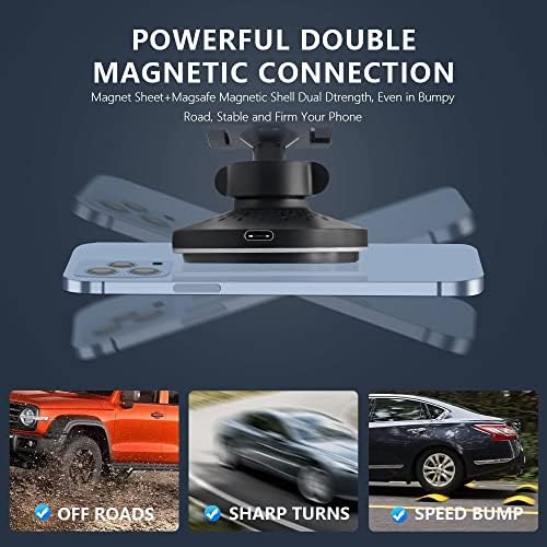 Magnetic Wireless Car Charger for Toyota RAV4 (2013-2018) | 15 W Fast Charging Air Vent Mount | i Phone 14/13/12 Compatible with Mag-Safe Cases | Secure Magnetic Phone Holder for Effortless Navigation and Charging