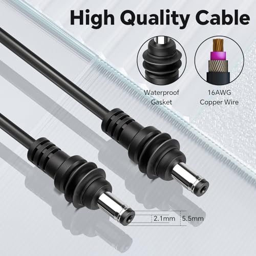 Starlink Mini USB C to DC Power Cable – 3 M (9.8 FT) Waterproof 16 AWG Copper Wire for Reliable Connectivity with 20 V PD Chargers and 100 W+ Power Banks – Optimized for Outdoor Use and Seamless Internet Performance