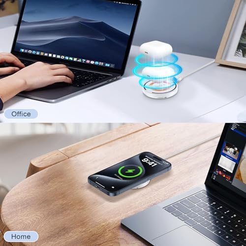 Samsung S23 Ultra 15 W Fast Wireless Charging Pad – Versatile Mag Safe Stand for Galaxy S23/S22/S21/S24/A35, i Phone 15/14/13 Pro Max, Google Pixel 8 a/8 Pro/7/6/5/4 – Sleek Design with Enhanced Safety Features for Efficient Power Management