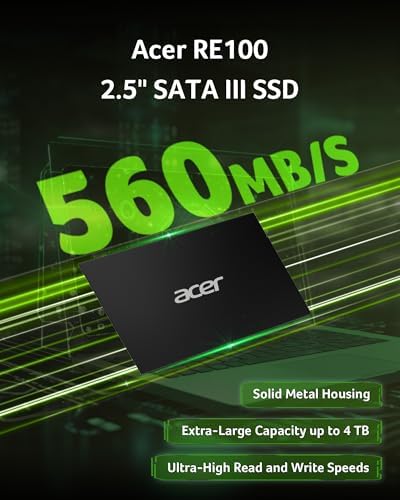 Acer SA100 960 GB SATA III Internal SSD – Achieve Blazing 560 MB/s Read Speeds with Advanced 3 D NAND Technology for Ultimate Durability, Ideal for Gamers and Creative Professionals Seeking Exceptional Storage Solutions!