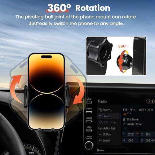 Peleus Premium Car Phone Holder for 2023-2025 Honda Accord Hybrid – Custom Fit Smartphone Mount for 12.3-Inch Screens – Effortless One-Handed Operation & Unmatched Stability – Ideal Accessory for Enhanced Driving Safety and Convenience
