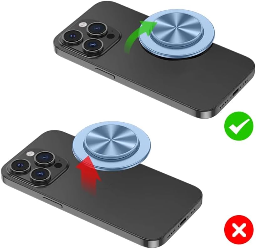 Ultimate Sleek Gray Magnetic Phone Grip & Kickstand – Enhanced One-Handed Use for Mag Safe, i Phone & Samsung Devices with Universal Adapter – Ergonomic Design for Secure Hold & Effortless Hands-Free Viewing