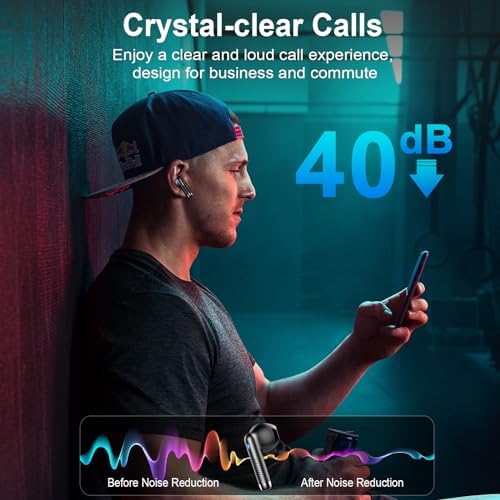 Revolutionary Wireless Earbuds with Bluetooth 5.3: IP7 Waterproof Noise Cancelling Technology, 42-Hour Playtime, and Superior Stereo Bass for Enhanced Audio Experience – Perfect for Active Lifestyles and Effortless Connectivity with Android & i OS Devices