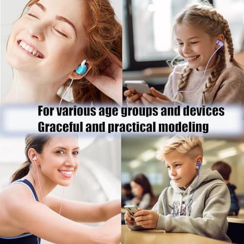 Vibrant Blueviolet Kids Earbuds 3.5 mm Two-Pack with Durable Carrying Case – Premium Wired School Headphones with Comfortable Small Ear Tips and Mini Carabiner for Effortless Portability – Ideal for Young Music Enthusiasts and Active Teens