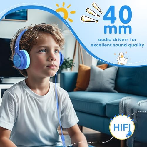 INFURTURE CH5 Kids Headphones – Safe Listening On-Ear Headphones with Volume Limiting Technology for Children, Lightweight and Comfortable Design in Trendy Pink, USB C & 3.5 mm Compatibility for School, Travel, and Home Use – Elevate Your Child’s Audio Experience with Exceptional Sound Quality and Fun