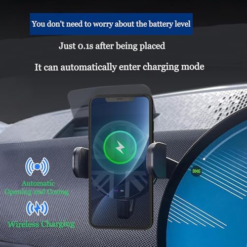 Upgrade Your Mini Cooper with the Persevere Car Phone Holder: Wireless Auto-Open/Close Charging for Circular Displays, Perfect Fit for 4-6.9” Smartphones, Enhanced Compatibility with F65, F66, J01, J05, F01 Models, Effortless Access and Fast Charging for Safe Navigation