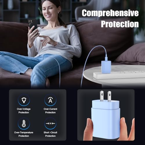 Essri 25 W Fast Charging Power Pack – Ultimate USB-C Wall Adapter Set with 6 ft & 10 ft Cables for i Phone 16/15, i Pad Pro/Mini Compatibility – Ideal Travel & Home Charging Solution for Busy Lifestyles