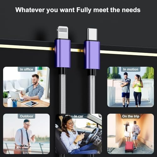 10-Foot Apple MFi Certified USB C to Lightning Charging Cable – Dual Pack High-Speed i Phone Charger for 14/13/12 Series and i Pad – Durable Long Charging Cord for Ultimate Convenience and Flexibility