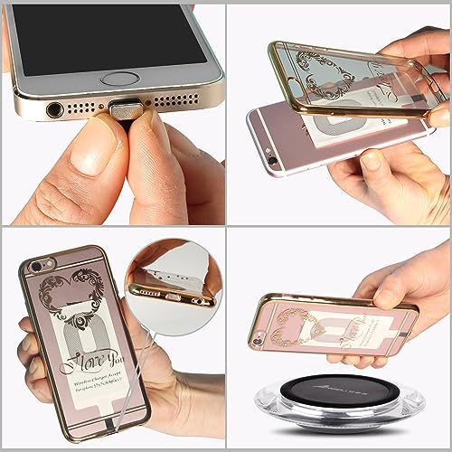 ANGELIOX Premium Fast Wireless Charging Pad with Integrated Receiver – Effortless Cord-Free Solution for i Phone Models 5 to 7 Plus, Enhance Device Durability and Streamline Your Charging Experience with Modern Elegance