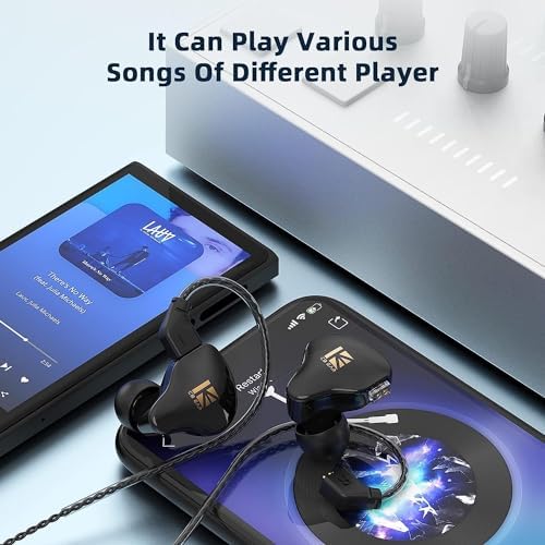 KBEAR KS1 Premium Wired Earbuds with Microphone – Superior In-Ear Monitors for Rich Deep Bass & Hi-Fi Stereo Sound – Noise-Isolating Design with Tangle-Free Removable Cord – Ergonomically Crafted for Comfort & Enhanced Device Compatibility in Workouts and Daily Use