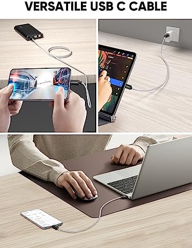 Compact USB C Cable Duo – 0.5 FT Braided Fast Charging Cables for Seamless Data Transfer | 3 A Power & 480 Mbps Speed | Ultimate Compatibility for Mac Book Air, Galaxy S22 Ultra, Stylus Pen, and More | Durable Design | Ideal for On-the-Go Connectivity