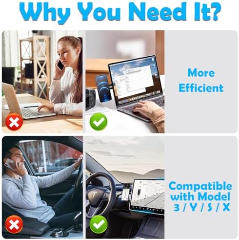 Sleek Aluminum Laptop Phone Holder with 15 W Fast Wireless Charger – Magnetic Mount for i Phone 12/13/14/15 Series – Modern Minimalist Monitor Clamp for Elevated Workspace Efficiency and Style