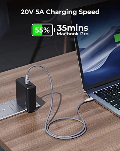 VOLTME 3.3 ft USB C Cable 2-Pack – Premium Nylon Braided Type C Charger for Fast Charging & High-Speed Data Transfer – Compatible with Mac Book Pro 2020, i Pad Pro 2021, Galaxy S22, Pixel, Switch & More – Durable, Universal Charging Solution in Grey for Enhanced Performance and Longevity