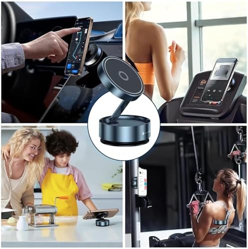 Vacuum Magnetic Phone Stand,Foldable Vacuum Magnetic Phone Holder, 360°Adjustable Vacuum Suction Cup,car Accessories,for All Phones car Screen,Mirror, iPhone Car Mount – Enhanced Compatibility and Speed