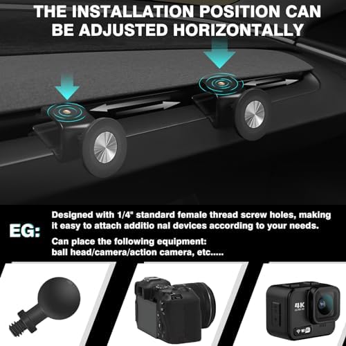 Tesla Model Y & Model 3 Mag Safe-Compatible Dashboard Phone Holder – 360° Adjustable Cradle for All Smartphones & Tablets – Secure 1/4 Screw Mount for Ultimate Safety and Accessibility – Essential EV Accessory for Hands-Free Navigation and Optimal Driving Experience