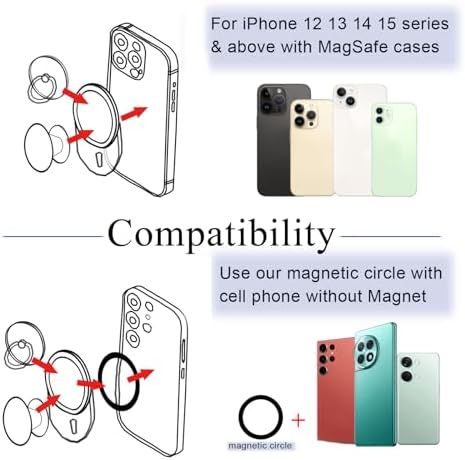 Versatile Magnetic Phone Grip Base for Pop Socket Holders – Stylish Pink Plate Compatible with i Phone Mag Safe Cases for Secure Attachment, Hassle-Free Wireless Charging, and Enhanced Stability – Ultimate Hands-Free Accessory for Modern Mobile Users