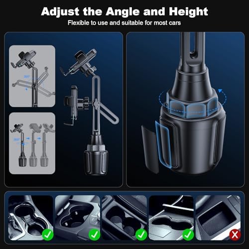 Revolutionary Wireless Car Charger with Auto-Clamping Cup Holder – 15 W Rapid Charging for i Phone 16/15/14/13/12/11 Pro Max and Samsung Galaxy S24 Ultra/S23/S22/S21/S20 – Dual PD & QC3.0 Ports for Enhanced Device Compatibility and Driving Convenience