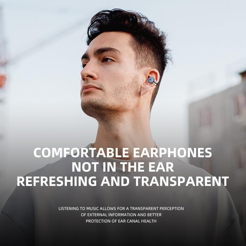 Revolutionize Your Workout with OXAZ Bluetooth 5.4 Open Earplugs – Ultra-Lightweight Waterproof Earbuds for Small Ears, Delivering Superior Sound and Effortless Hands-Free Communication – Chic Blue Design for Active Lifestyles and All-Day Comfort