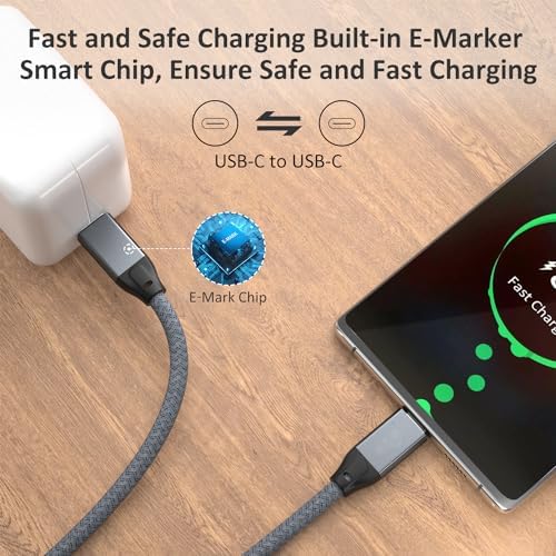 Experience High-Speed Connectivity with Use Bean USB C to USB C Cable – 100 W Fast Charging & 20 Gbps Data Transfer – 15 FT Dual Pack for Mac Book Pro, Galaxy S25 Ultra, i Pad Mini 6, and More – Enhanced 4 K Video Output for Ultimate Performance and Compatibility