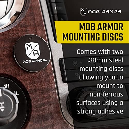 Mob Armor Magnetic Phone Mount Plates – High-Strength Adhesive Steel Discs for Ultimate Hands-Free Navigation & Car Mount Compatibility – 2-Pack Black Vehicle Accessory for Effortless Device Attachment