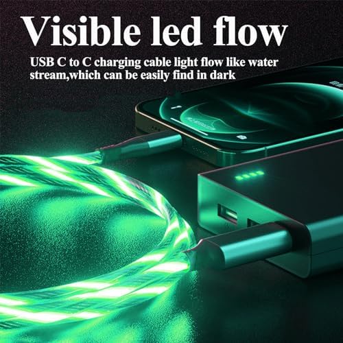 Revolutionize Your Power Connection: 6.6 FT LED USB C to USB C Cable – 60 W/3 A Fast Charger for i Phone 15, Mac Book Air, i Pad Pro, Pixel & Samsung Galaxy S23/S24 – Durable, Stylish, and User-Friendly Charging Solution for Tech-Savvy Professionals and On-the-Go Users
