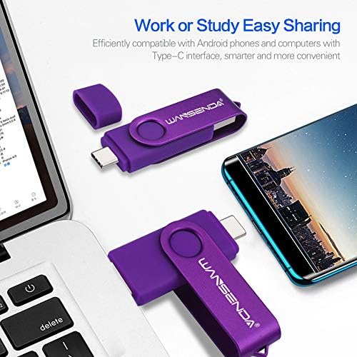 Wansenda 128 GB USB C Dual Connector Flash Drive – High-Speed USB 3.0/3.1 Memory Stick for Effortless Data Transfer on Android, PC, and Mac – Compact and Durable Storage Solution for Photos, Videos, and Files