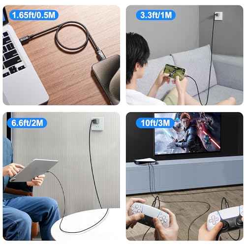 Versatile 6.6 ft USB-C Cable for 4 K High-Definition Video & 240 W Rapid Charging – Ultra-Fast 20 Gbps Data Transfer with Durable Construction for Effortless Device Connectivity and Enhanced Performance