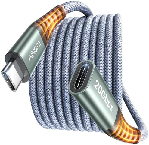 Maximize Your Connectivity with AINOPE 10 FT USB C Extension Cable – 20 Gbps Data Transfer & 240 W Charging Power, Ideal for i Phone 16 Pro Max, PSVR2, Mac Book Air M2 Pro, and More – Stylish Blue Design for Enhanced Flexibility and Performance