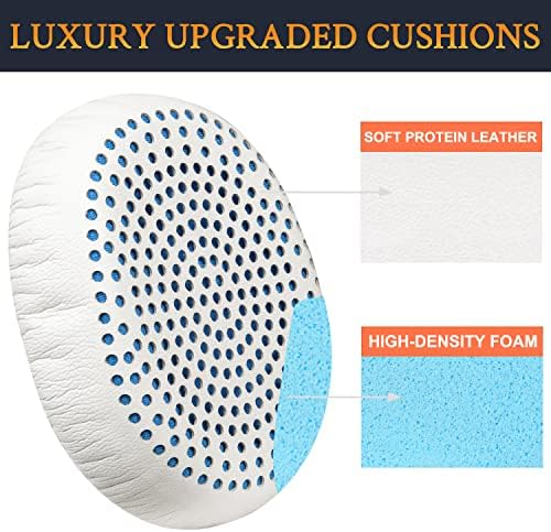 SOULWIT Premium Earpads for Skullcandy Riff/Riff2 – Ultra-Comfort Noise Isolation Cushions with Soft Leather Finish – Effortless Installation & Modern White Design for Enhanced Audio Experience