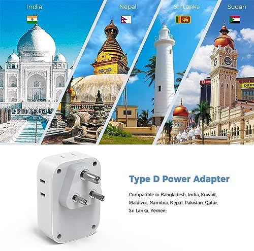 TESSAN Dual Pack European Travel Adapter with 4 AC Outlets and 3 High-Speed USB Ports – Ultimate International Power Converter for Seamless Device Charging in Italy, Spain, France, Portugal, Germany, and Iceland – Essential Travel Accessory for Modern Explorers