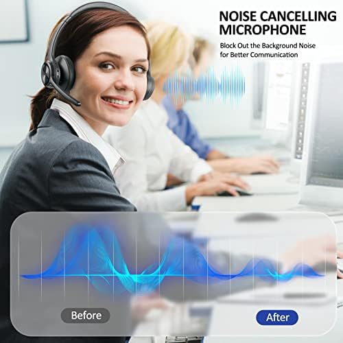 Ultra-Comfort Bluetooth Headset V5.2 – Wireless On-Ear Headphones with Advanced Noise Cancellation and Superior Call Clarity for Smartphones and Laptops – Lightweight Design with Extended Battery Life for Uninterrupted Audio Experiences